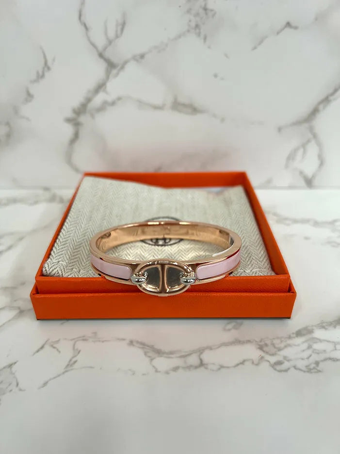 愛馬仕迷你 Clic Ch D'ancre 手鐲 RGHW PM 尺寸