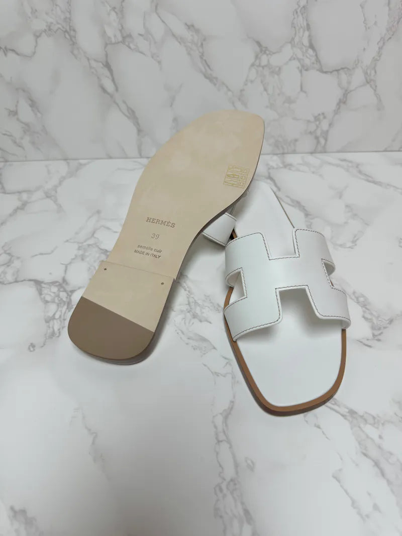 愛馬仕 Oran Sandales Blanc Piqures H 39