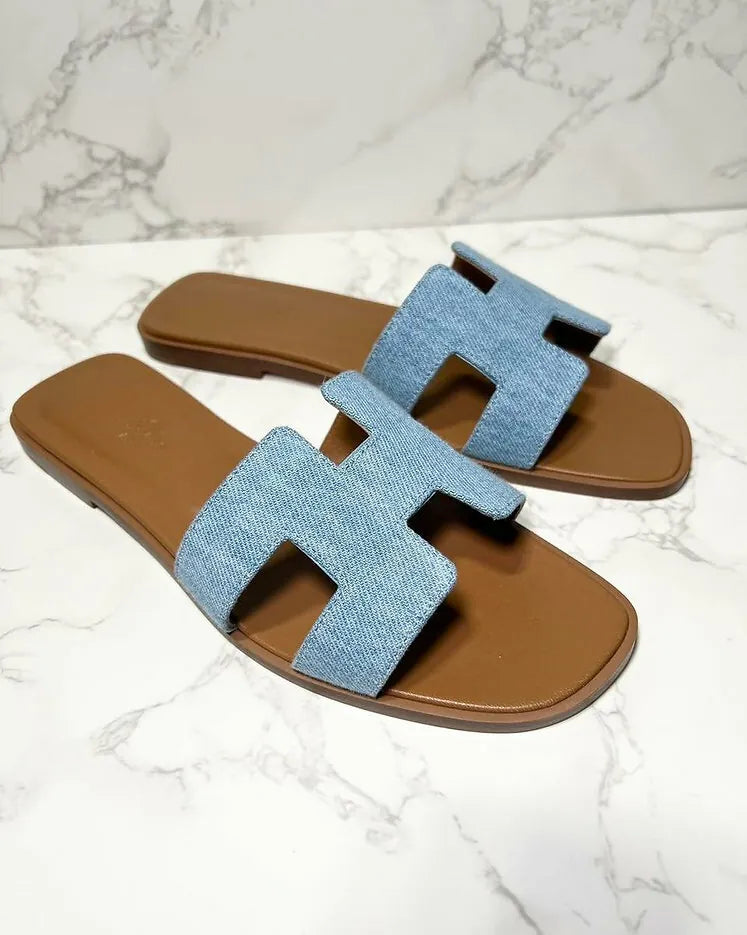 Hermes Denim Oran Sandal  Size 38