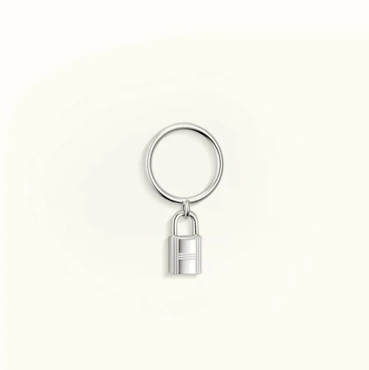 ❤️Hermes Bague amulettes cadenas 925 銀凱莉戒指
