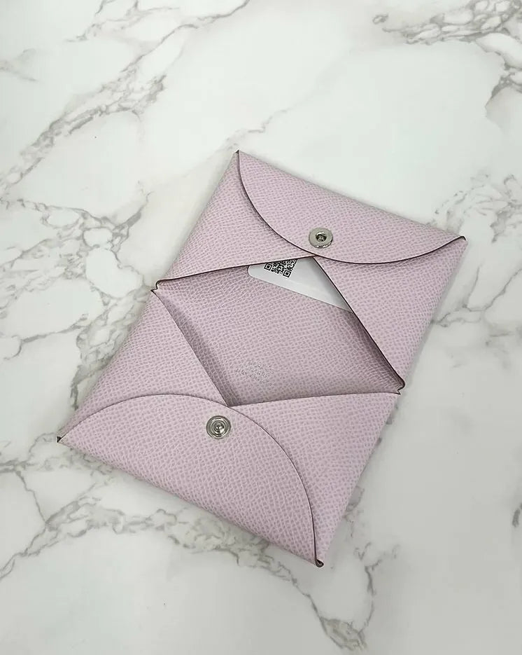 愛馬仕 Calvi 卡包 Epsom Mauve Pale 09