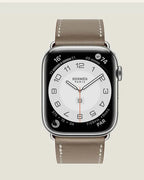 愛馬仕 Series 8 錶殼 錶帶 Apple Watch 愛馬仕單圈 45 毫米 灰褐色