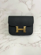 愛馬仕 Constance Slim 皮夾 Noir Epsom GHW 89