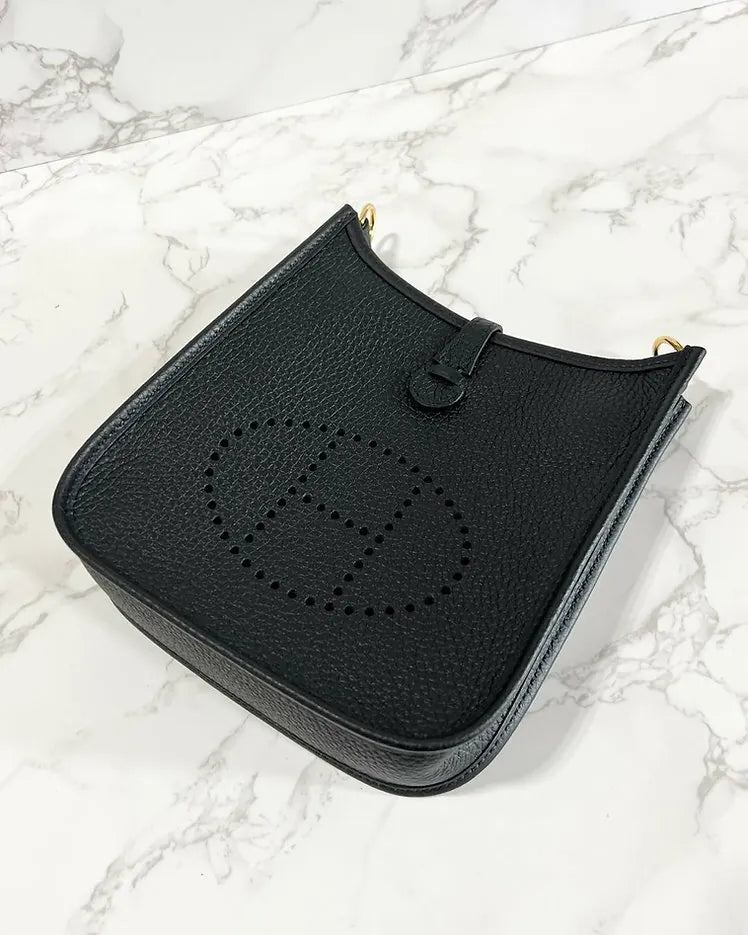 Hermes Mini Evelyne 16 TC Noir 黑色 GHW 89 U 郵票