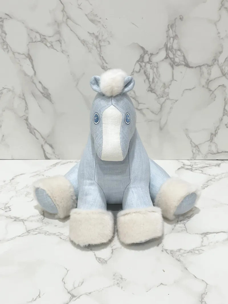 Hermes Baby Hermy 毛絨小馬 Bleu Glacier