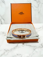 愛馬仕迷你Clic Kelly手鐲，愛馬仕旗艦款，淡紫色，RGHW，PM尺寸