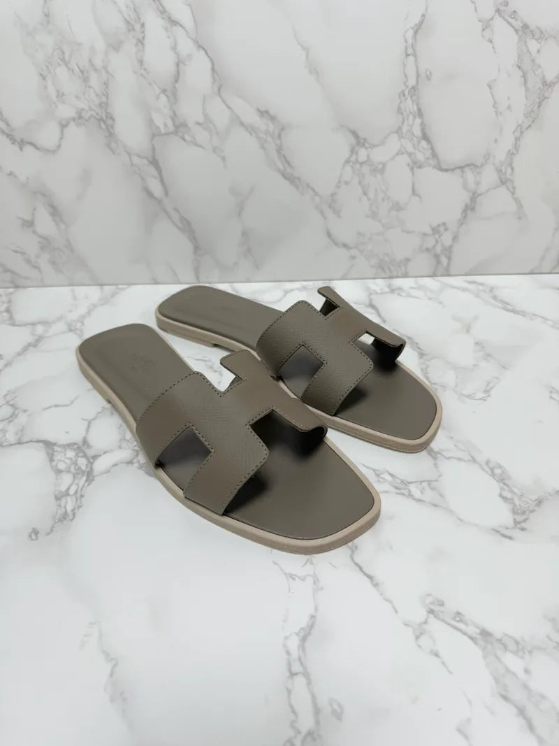 Hermes Oran Sandales H Etoupe  38