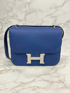 愛馬仕迷你康斯坦斯藍布萊頓/金色永恆色彩PHW U郵票