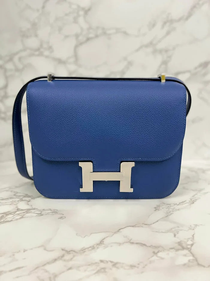 愛馬仕迷你康斯坦斯藍布萊頓/金色永恆色彩PHW U郵票