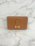 愛馬仕 Bearn 迷你粉餅，金色 GHW 37