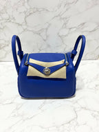 Hermes Mini Lindy Bleu 皇家 O8 PHW U 郵票