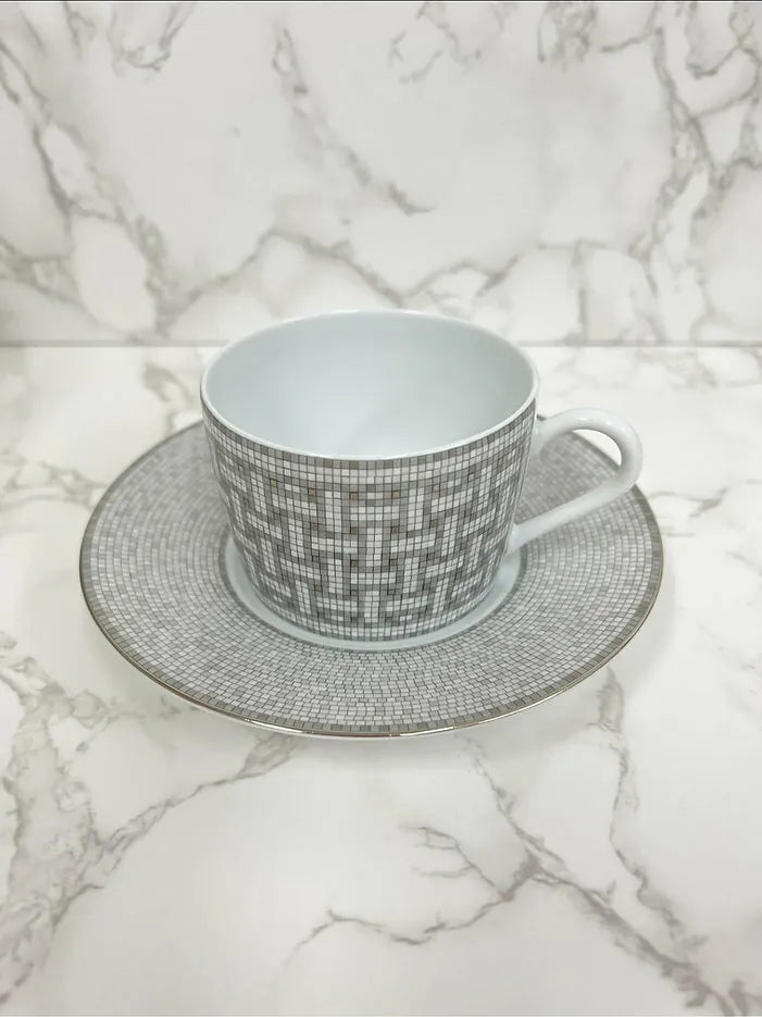Hermes Mosaique au 24 銀咖啡杯套裝