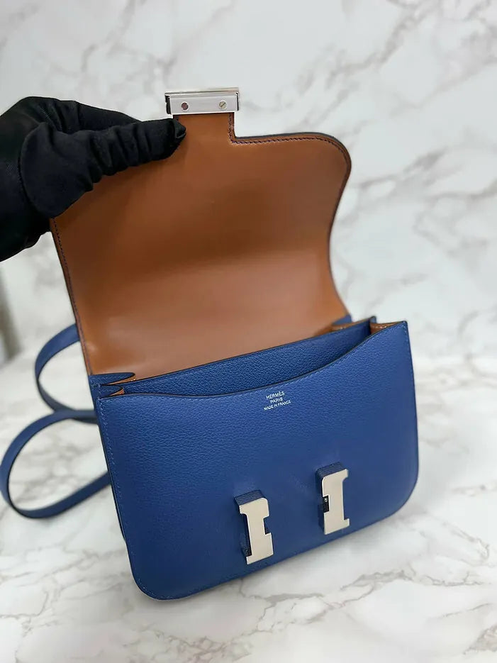 愛馬仕迷你康斯坦斯藍布萊頓/金色永恆色彩PHW U郵票