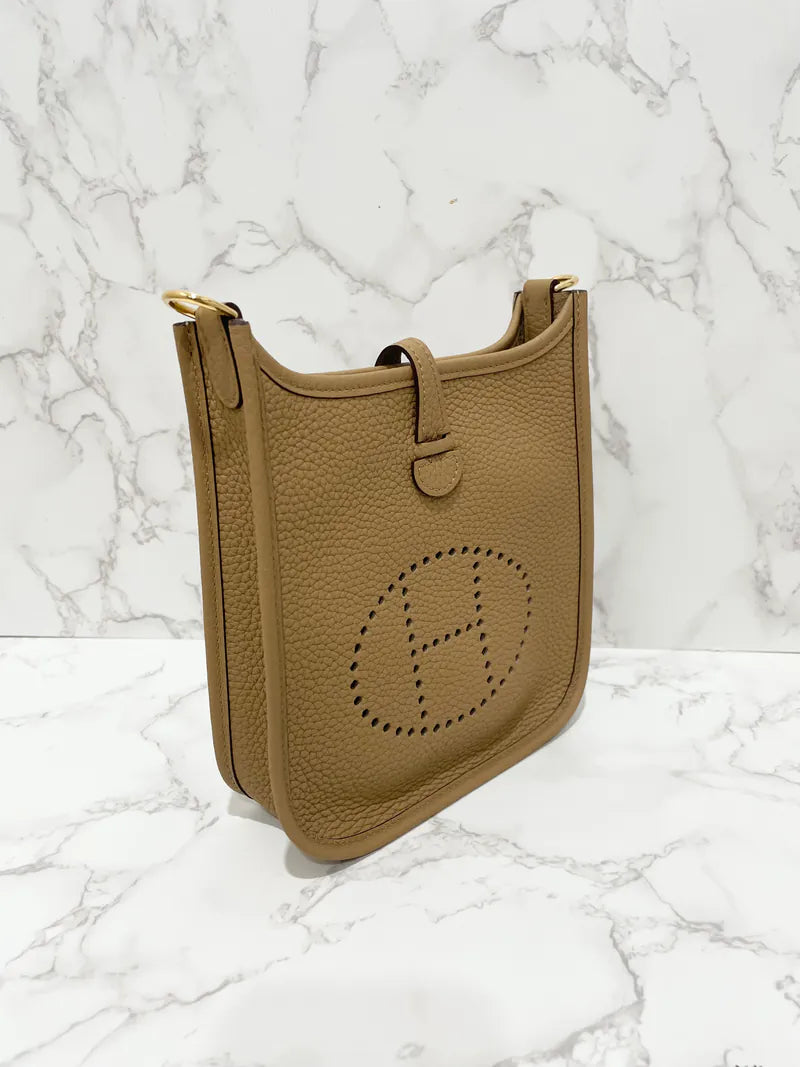 ❤️愛馬仕迷你伊芙琳 16 TC 餅乾 B4 B 郵票 GHW