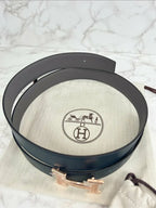 愛馬仕 32MM H 男士皮帶，雙面可用皮革錶帶，32毫米寬，100公分長