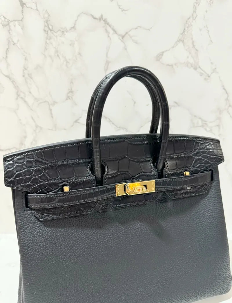 Hermes Birkin 25 Touch Noir GHW 鱷魚皮 Missi 墊