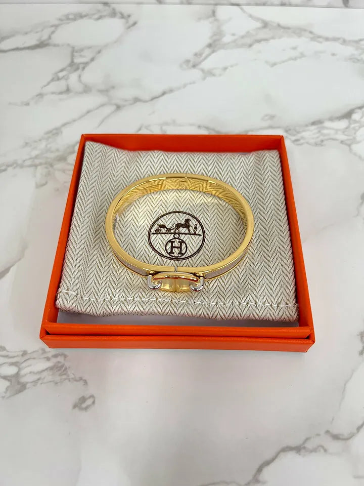 Hermes Mini Clic Ch D'ancre 手鍊栗色釉 GHW Pm 尺寸