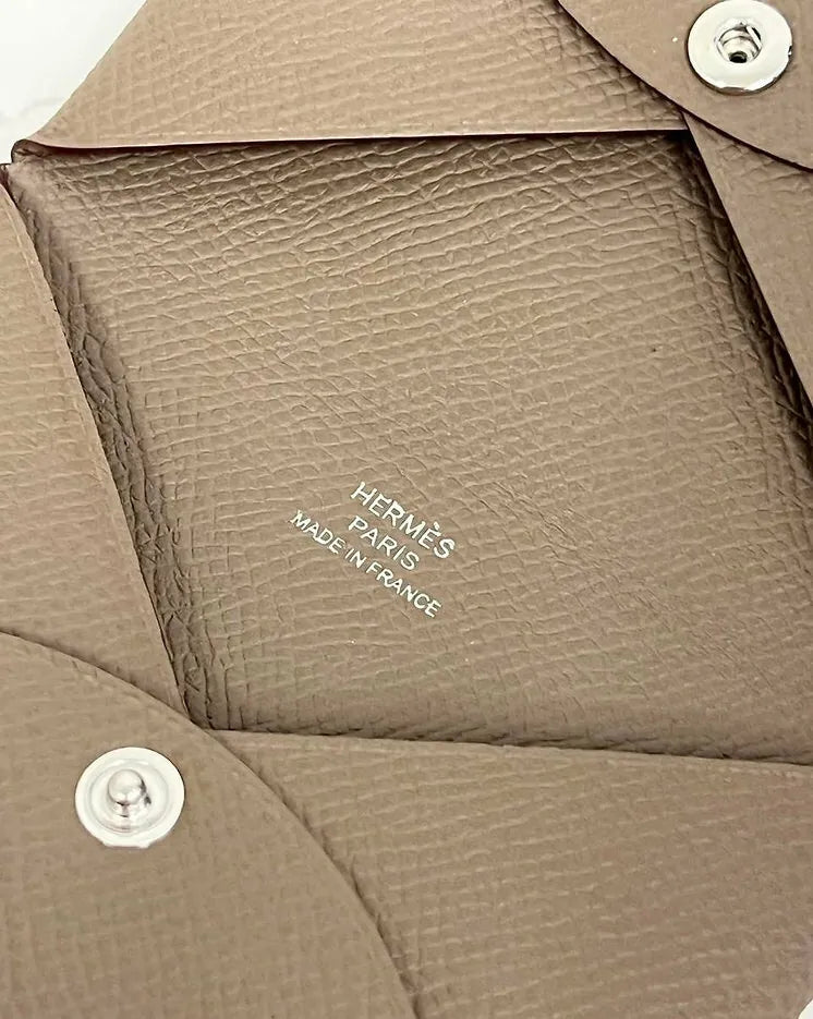 Hermes Calvi card holder epsom  Etoupe
