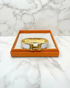 愛馬仕 Clic H 手鐲 白色 GHW PM 尺寸