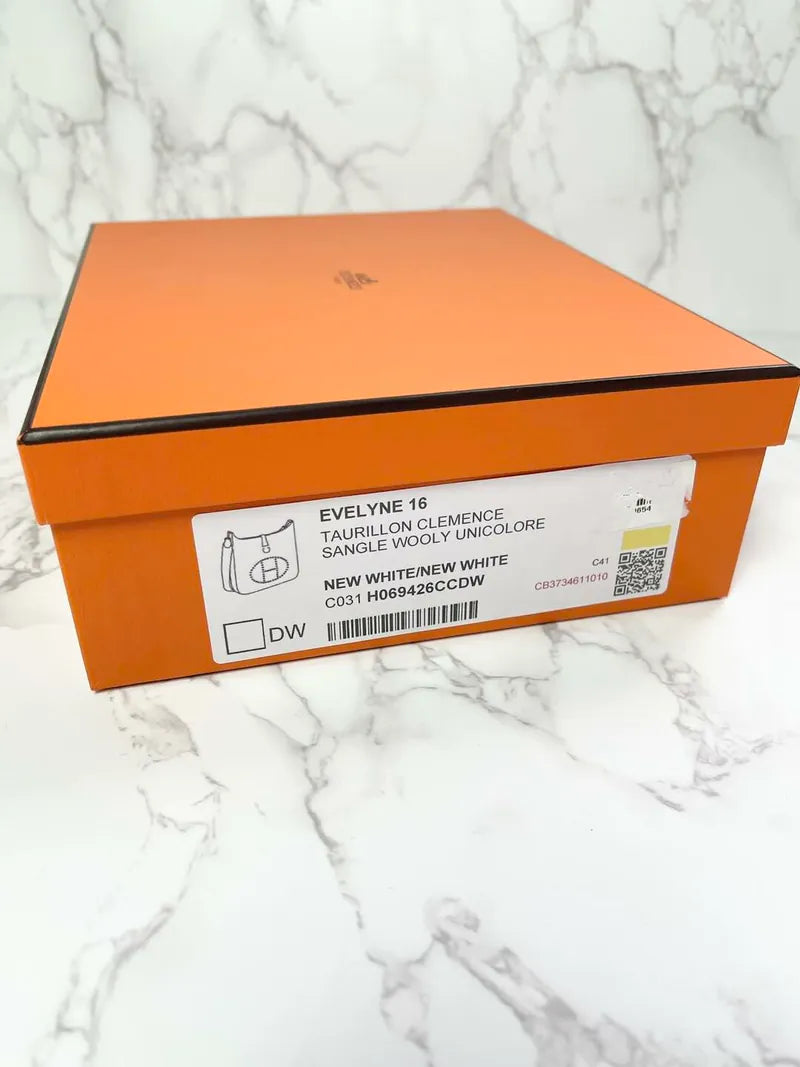 ❤️愛馬仕 Evelyne 16 手袋 全新 白色 0U GHW