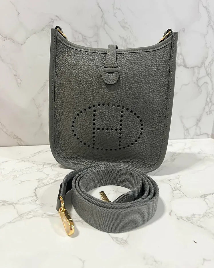 愛馬仕 Mini Evelyne 16 TC Gris Myer 0L GHW U 郵票