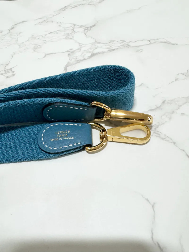 Hermes Mini Evelyne 16 TC New Bleu Jean / New Bleu Jean GHW B 郵票