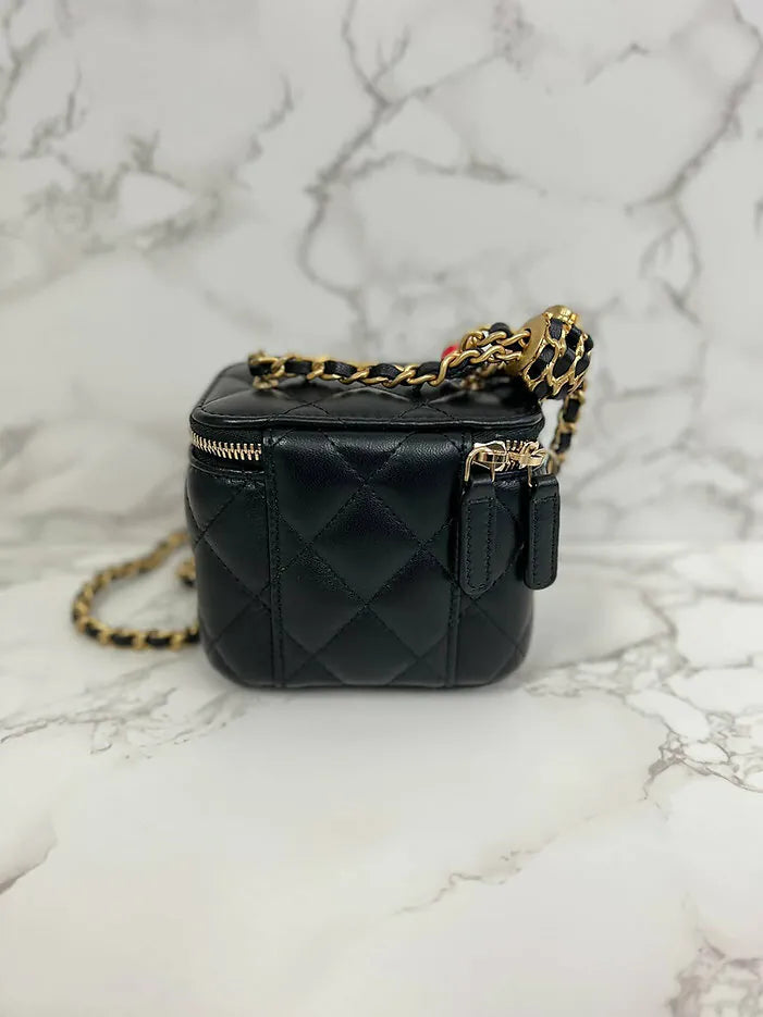 Chanel 黑色新金球小盒子羊皮2️⃣