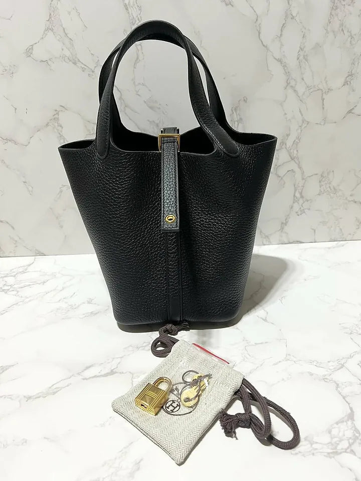 Hermes Picotin Lock 18 黑 GHW 包