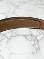 愛馬仕 32MM H 男士皮帶，雙面皮革錶帶，32 毫米寬，85 公分長