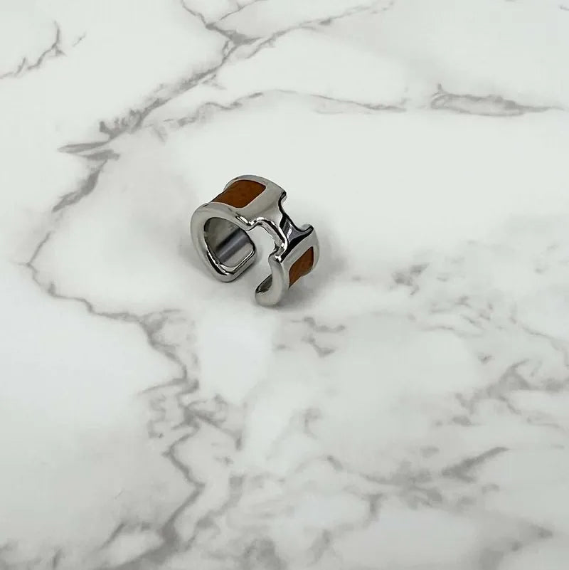 愛馬仕 Olympe 耳夾 小號 金色鑲鑽