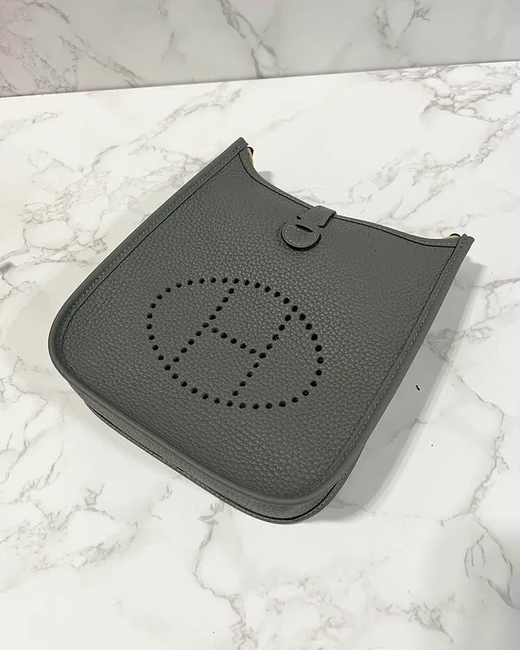 愛馬仕 Mini Evelyne 16 TC Gris Myer 0L GHW U 郵票