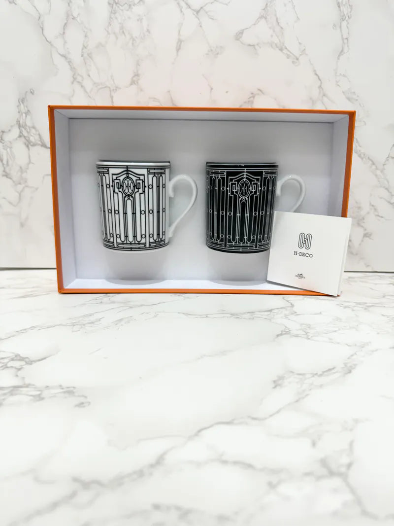Hermes H Deco set of 2 mugs (n°1 and 2)