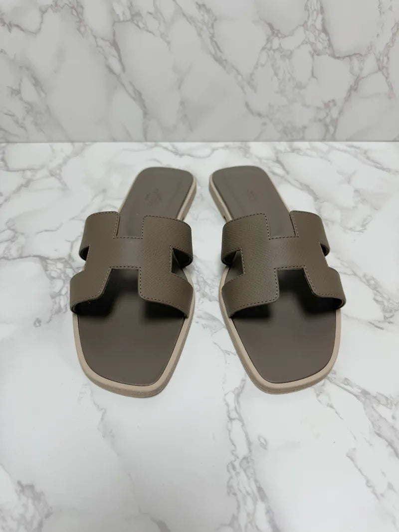 ❤️Hermes Oran Sandales H Etoupe  38