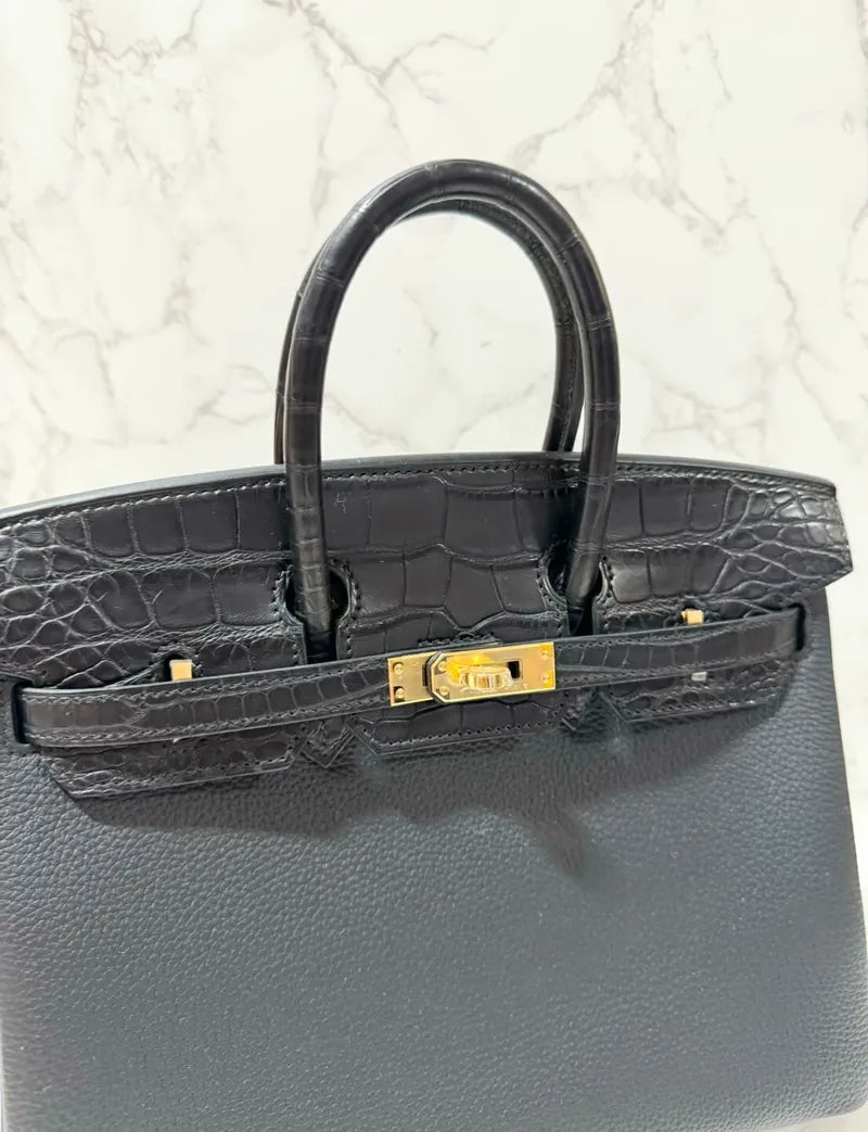 Hermes Birkin 25 Touch Noir GHW 鱷魚皮 Missi 墊