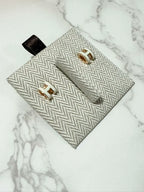 Hermes Mini Pop H 耳環 白色 GHW