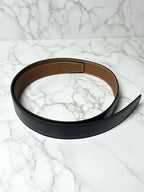 愛馬仕 32MM H 男士皮帶，雙面皮革錶帶，32 毫米寬，90 公分長