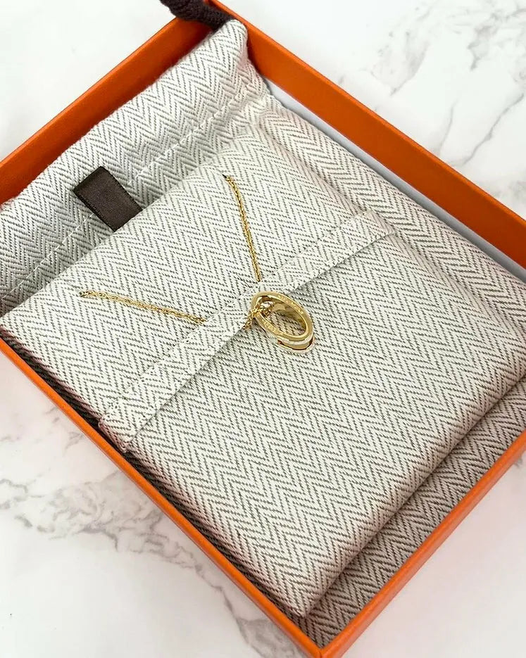 Hermes  Pop H Pandant Necklace Blanc GHW