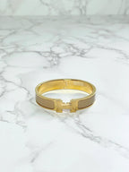 ❤️愛馬仕 Clic H 手鐲，貂皮色，金色五金，PM 碼