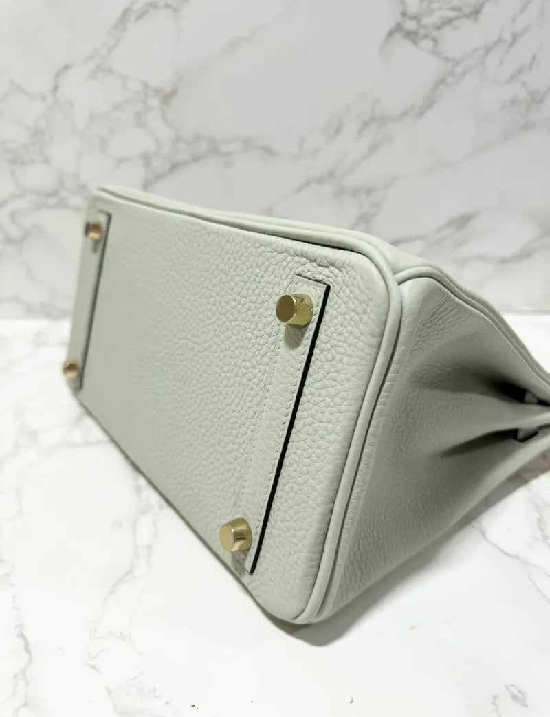 愛馬仕 Birkin 25 Togo 0W Gris Neve GHW B 郵票