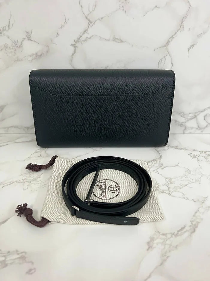 愛馬仕 Constance Long To Go 皮夾 Epsom 89 Noir PHW