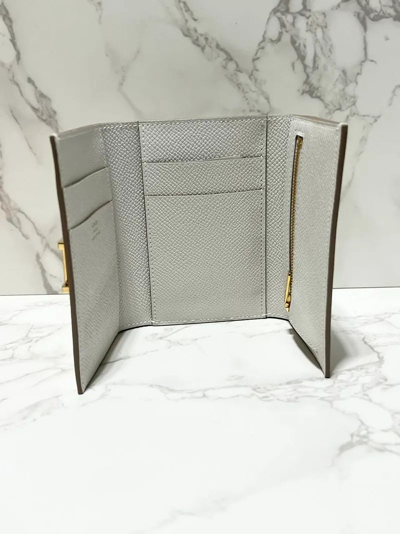 Hermes Bearn 組合錢包 Epsom Gris Pale GHW