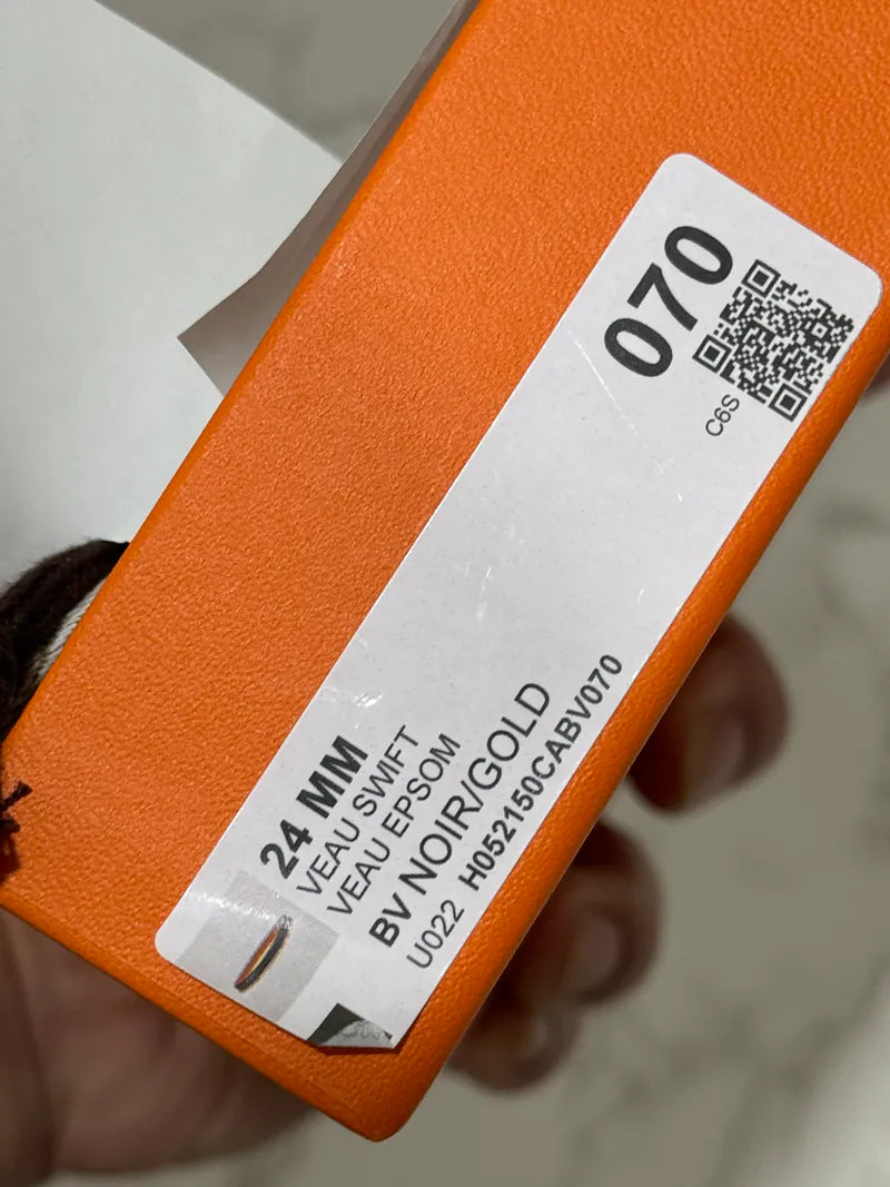 愛馬仕迷你H皮帶扣與雙面皮錶帶 24mm RGHWW 印記