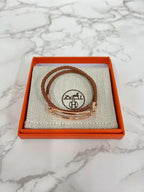 愛馬仕 Roulis 雙圈手鐲，金色 RGHW