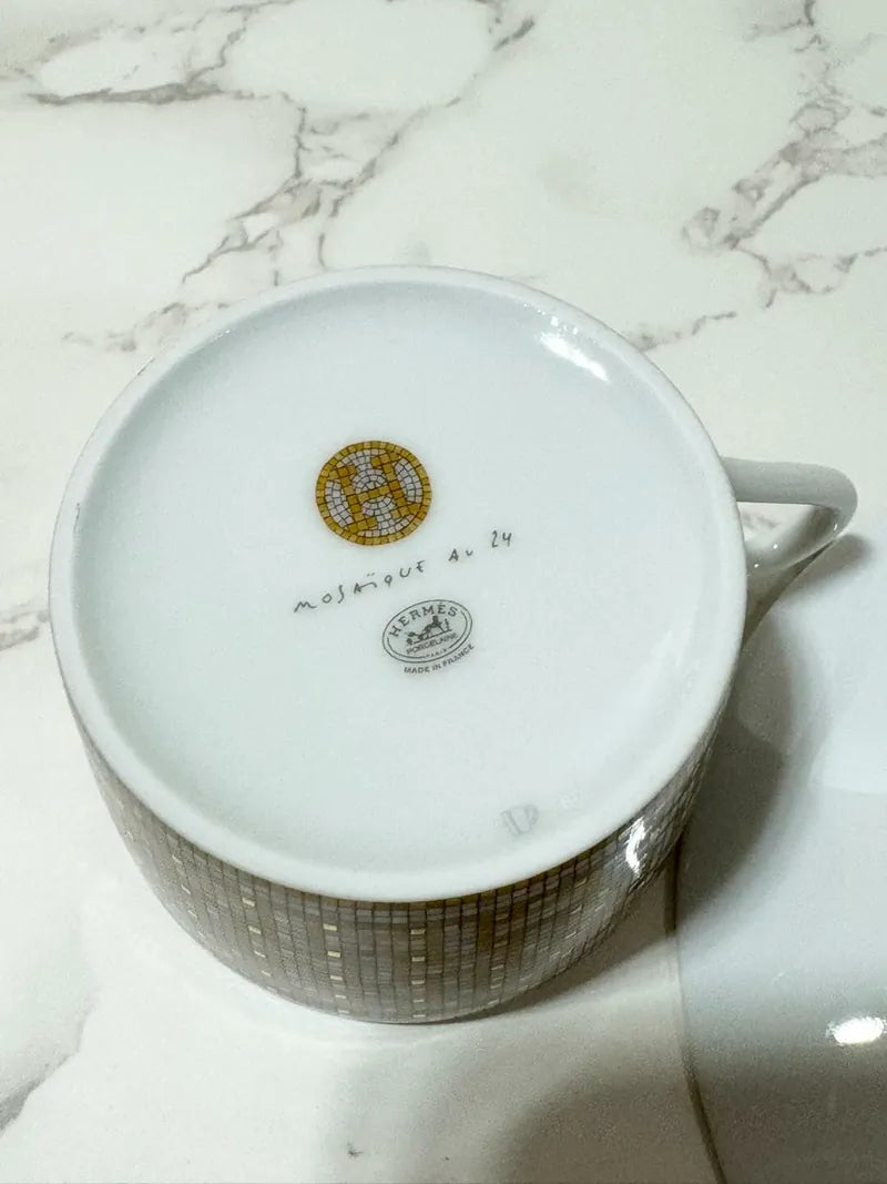 Hermes Mosaique au 24 金茶杯和茶碟