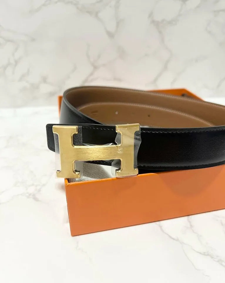 愛馬仕 32MM H 男士皮帶，雙面皮革錶帶，32毫米寬，95公分長