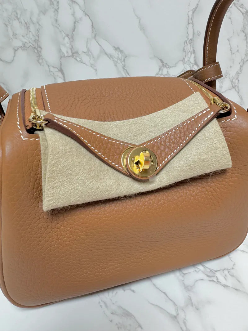Hermes Mini Lindy II 2 TC Gold GHW W Stamp