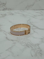 Hermes Clic H 飾牌 Rose Candeur RGHW 手鍊 PM 尺寸 17 厘米
