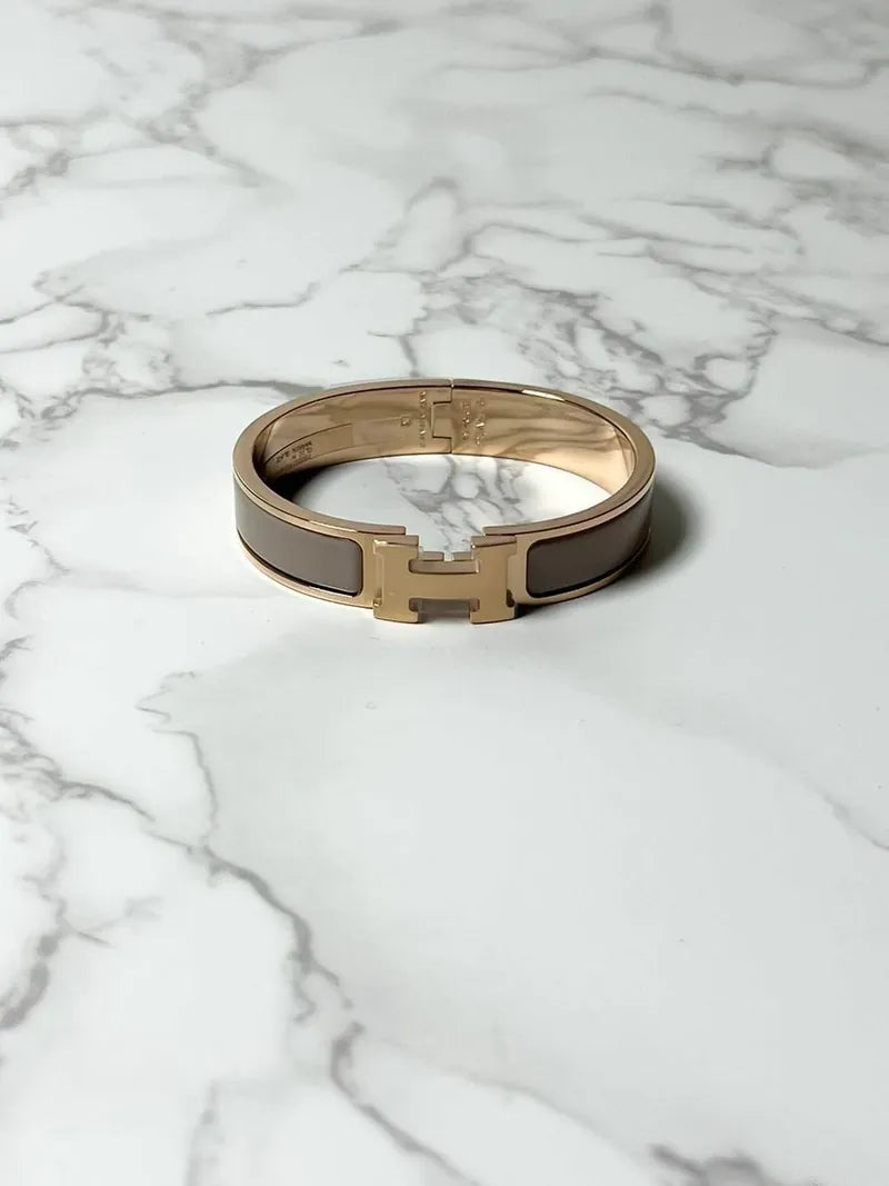 愛馬仕 Clic H 手鐲 PM Marron Glace RGHW