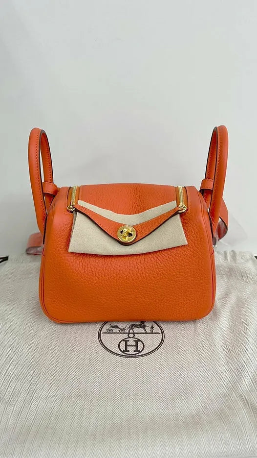 Hermes Lindy 迷你包 Feu TC GHW 9J