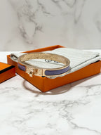 愛馬仕迷你Clic Kelly手鐲，愛馬仕旗艦款，淡紫色，RGHW，PM尺寸